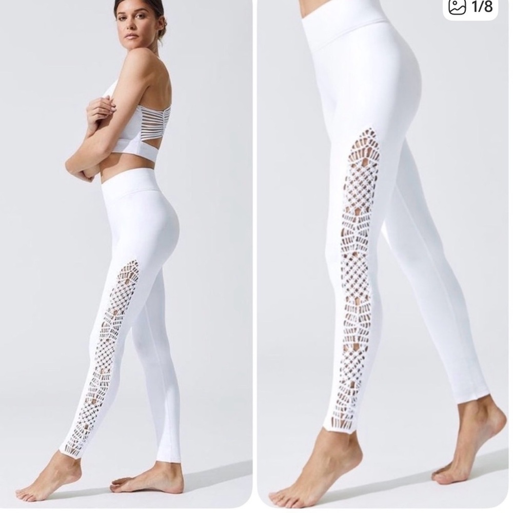 Carbon38 Black Leggings with Crochet Side Panel